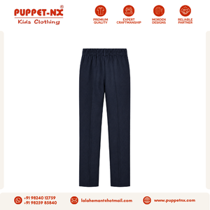Puppetnx <b>Navy</b> <b>Blue</b> Boys <b>School</b> Uniform <b>Trousers</b> Breathable Cotton Polyester Kids Straight Leg Pants - Product Image 5