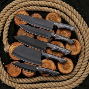 Juego de Cuchillos de Chef de Acero al Carbono Hechos a Mano, 5 Piezas, Profesionales, con Mango de Madera Oscura, Estilo Vintage, Ambidiestros, Venta al Por Mayor, Dropship - Product Image 4