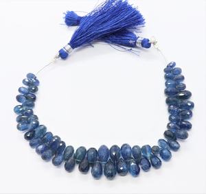 AAA Natural <b>Blue</b> Kyanite Faceted Teardrop Shape <b>Beads</b> Necklace 4x6-5x11MM Kyanite Gemstone <b>Beads</b> 7 Inch Drop Shape Kyanite <b>Beads</b> - Product Image 2