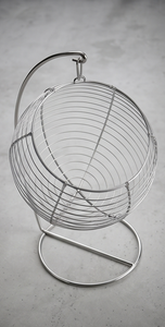 Wholesale Silver Metal Wire <b>Hanging</b> Globe Fruit <b>Storage</b> <b>Basket</b> Stand Minimalist Decorative Bread Bowl - Product Image 5