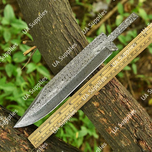 Cuchillo Bowie de Caza de Acero Damasco de Alta Calidad con Patrón de Gota de Lluvia, Hoja Completa, Suministros para Fabricación de Cuchillos, Hojas en Blanco OEM - Product Image 5