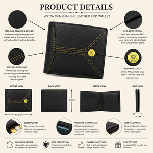Best Selling Fashion <b>Mens</b> Genuine Leather Bifold <b>Wallet</b> <b>RFID</b> Card Holder Slim Cash Pocket Durable Credit Card Organizer Logo - Product Image 3