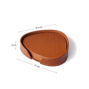 Premium Leather Coasters Set of 6 for Dining <b>Table</b> Coffee <b>Table</b> Home Decor Stylish Drink Coaster Set - Product Image 2