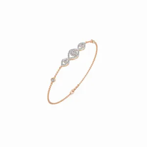 Pulsera de Cadena con Diamantes Triad Glance Halo, Oro Rosa de 18K, Diamantes Cultivados en Laboratorio, Corte Brillante Redondo, 60 Piezas, Certificado IGI, HIPHOPSTAR, para Mujer - Product Image 5