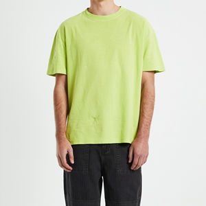 Camiseta Personalizada con Logotipo Vintage, Lavada al Ácido, para Hombre, de Algodón Grueso, Talla Grande, Transpirable, 100% Algodón - Product Image 1