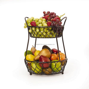 Cesta decorativa de hierro negro para mantener las frutas y verduras organizadas con estilo en encimeras o mesas de comedor - Product Image 6