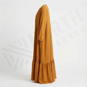 Colección Musulmana: Ropa Tradicional de Primera Calidad, Abaya de Manga Larga, Holgada, con Volantes, Estilo Modesto - Product Image 3