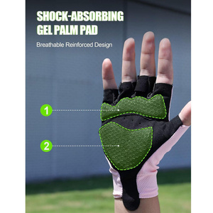 Bike Gloves for Women Shock Absorbing Pad Finger Less Cycling Gloves Polyester Breathable Half Finger - Product Image 3