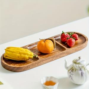 Plateau de rangement et de service élégant avec design compartimenté, finition lisse, facile à transporter, idéal pour le thé, le café, les collations, la décoration de la maison - Product Image 3