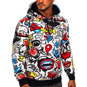Men's <b>Polyester</b>/Cotton Fleece Custom Pullover Hoodies with Sublimation Printing Winter Streetwear High Quality Pullover <b>Hoodie</b> - Product Image 3