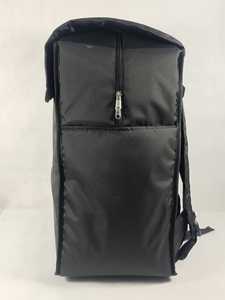 ORKID Large Black Polyester Moto Biker <b>Backpack</b> Front Zipper Pocket Side Mesh Bottle Pocket Reflective Strip Flap Closure 30L - Product Image 5