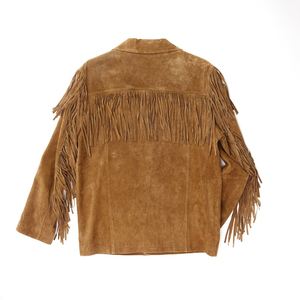 Men Women Vintage <b>Suede</b> Leather <b>Jacket</b> With Fringes Premium Western Style OEM - Product Image 5