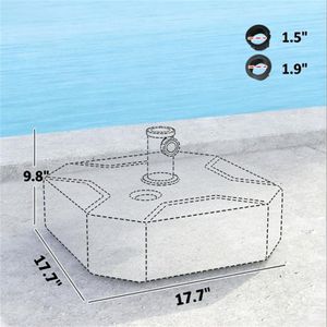 Base Quadrata Marrone per Ombrellone da Patio, Solo Base per Ombrellone da Esterno con Supporto Quadrato - Product Image 6