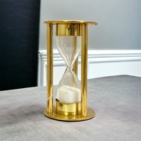 Minuteur à sable léger en laiton et verre de 30 secondes, design artistique tendance, polyvalent pour bureau, étude et décoration