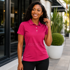 Polo personnalisé pour femme, manches courtes, de qualité supérieure, pour le golf, OEM, ODM, marque privée, uniforme d'entreprise, vêtements décontractés - Product Image 4