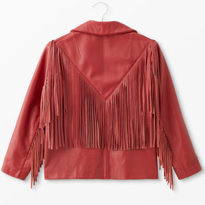 Unisex Cowboy Style <b>Suede</b> Leather Fringe <b>Jacket</b> Soft Luxury Fashion OEM - Product Image 6