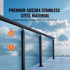 Supporto per Ringhiera in Vetro Temperato in Acciaio Inox 304 per Vetro di Spessore da 0,39" a 0,47" Altezza 35,83" - Product Image 2