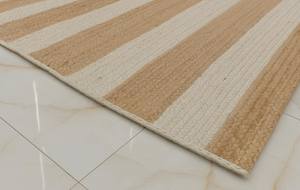 พรมปูพื้นสไตล์โบโฮทันสมัย ทอมือจากเส้นใยปอกระเจา ลายเส้นสีเอิร์ธโทน  ตกแต่งบ้านสไตล์เรียบง่ายแต่หรูหรา - Product Image 2