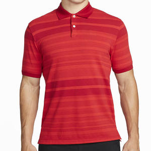 เสื้อโปโลแขนสั้นผู้ชายลายทางสีแดง ผ้าถัก สวมใส่สบายๆ - Product Image 1