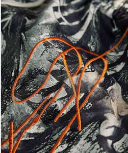 <b>Men</b> <b>s</b> Camouflage Print Drawstring <b>Shorts</b> Mid Waist Quick Dry Casual Board <b>Shorts</b> with Orange Logo Front - Product Image 5