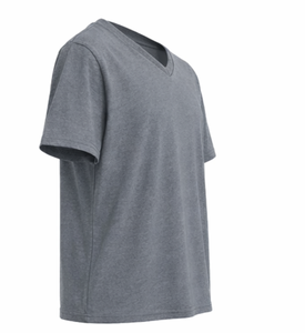 T-shirt décontracté pour homme à col en V, coupe classique, 100 % coton, durable, grande taille, motif uni, respirant, avec logo personnalisé imprimé - Product Image 3