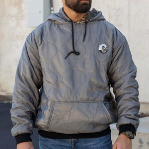 Durable Premium Quality Reversible <b>Zip</b> <b>up</b> <b>Black</b> Waterproof Woobie <b>Hoodie</b> Jacket for Men Unisex Sudadera Con Capucha Woobie - Product Image 5