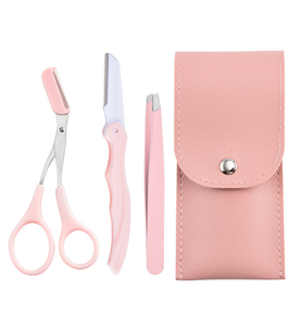 Kit de 3 Piezas para Recortar Cejas de Acero Inoxidable con Tijeras, Depiladora y Pinzas - Product Image 6