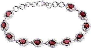 Novedad 2026: Brazalete de Plata de Ley 925 con Granate y Circonita Cúbica, Joyería Fina de Diseño Exquisito para Mujer - Product Image 6