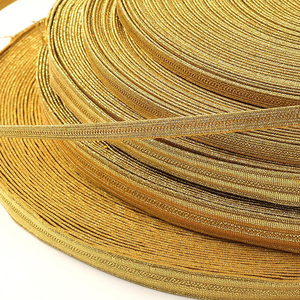OEM Customized Eco-Friendly Gold Wire Metallic <b>Braids</b> French Lace Jacquard Technique Solid Design Stock Make Order Uniform Lace - Product Image 5