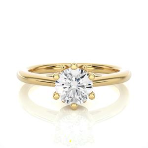 Or pur jaune diamant rond derniers bijoux de mode Style classique décontracté or anniversaire bague fabricant de bijoux personnalisés - Product Image 1