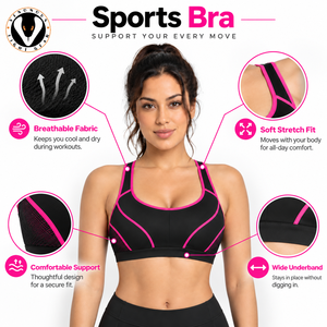 High Quality Women's <b>Racerback</b> Sports <b>Bra</b> with Front Logo Comfortable Support Lightweight Fabric for Fitness & Daily Workouts - Product Image 6