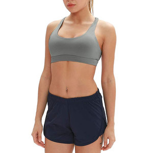 Women's Customized Front Logo Seamless Spandex/Polyester High Support Breathable Quick Dry Gym Fitness Sports <b>Bra</b> Custom Color - Product Image 1