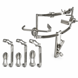 Écarteur buccal auto-retenant en acier inoxydable avec lames linguales, instrument chirurgical ORL, fabricant - Product Image 1