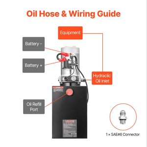 Centralina Idraulica da 13 Quarti per Rimorchio Ribaltabile a Singola Azione, Pressione Massima 3200 PSI, 0.91 GPM, Attrezzatura per Movimentazione Materiali - Product Image 6