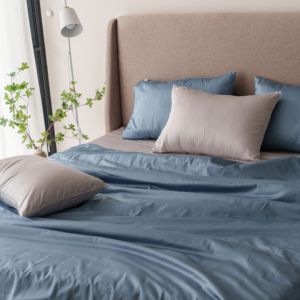Parure de lit en coton satiné 300TC, 4 pièces, drap-housse élastique, housse de couette, taies d'oreiller, fabrication OEM ODM sous marque privée - Product Image 5