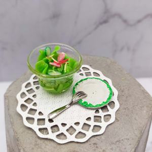 Accessoires pour maison de poupée miniature 1:12, napperons ronds en papier dentelle classique délicat sculpté pour mini décoration - Product Image 5