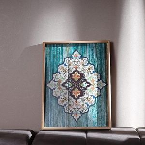 Indian Handicrafts' Customizable Oval Wooden Platter Printed Storage Tray Color Enamel American Style Party Wholesale Rate - Product Image 2