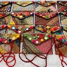 Indian Handmade Vintage Patchwork Mirror Clutch Hippie Style Sling Bags Party Evening Purse Banjara Boho Sling Bag Return Gift - Product Image 4
