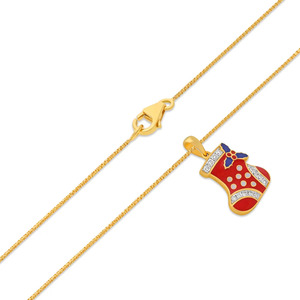 สร้อยคอจี้เพชรเคลือบลายถุงเท้าคริสต์มาสสำหรับเทศกาลวันหยุด - Product Image 3