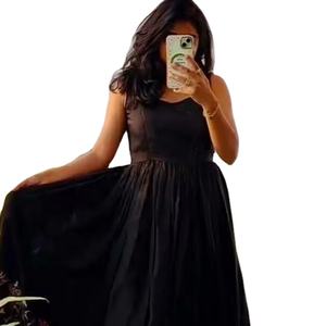 Handmade 2025 Women's V-Neck Puff Sleeve Dress Long Summer Cotton <b>Kurti</b> with Pocket Fashion Print Custom Fancy Model Number - Product Image 1