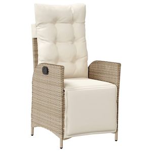 Beige Poly <b>Rattan</b> 3-Piece Bistro Set with <b>Cushions</b> <b>Garden</b> Sets - Product Image 4