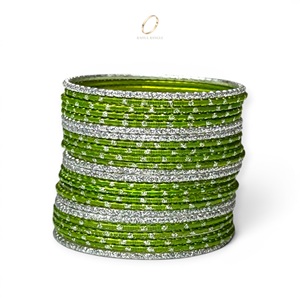 Juego de Brazaletes de Acero Inoxidable Verde para Niñas, Diseño de Lujo, Joyería de Moda India para Fiestas, Fabricante Mayorista - Product Image 4