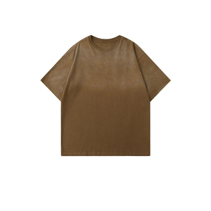 เสื้อยืดผู้ชายคอตตอน 100% ทรงโอเวอร์ไซส์ แห้งเร็ว สวมใส่สบาย แบบเรียบ  รับสกรีนโลโก้แบรนด์ของคุณเอง สีซีดจาง - Product Image 5