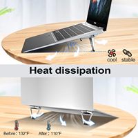 Support de clavier portable en alliage de zinc, mini, invisible, ergonomique, pour ordinateur portable de 10 à 15,6 pouces, avec fonction de refroidissement