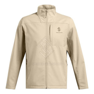 Customized Casual <b>Stand</b> Collar Zipper Front Logo Light <b>Weight</b> Breathable Men's Winter Softshell Jacket - Product Image 3