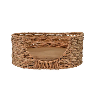 Panier-coussin ovale en jacinthe d'eau pour animaux de compagnie (chiens et chats), idéal pour la maison, l'hôtel, la station balnéaire, la chambre, le salon et le sol - Meilleures ventes en gros - Product Image 2