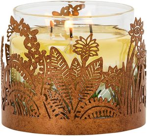 Diva Collections Heart-Shaped Metal <b>Tea</b> <b>Light</b> Holder Die Cut Floral Design Heat Resistant Matte Finish for Home Decoration - Product Image 2