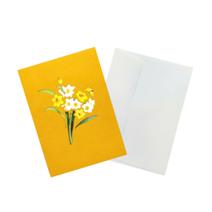 Carte de vœux 3D pop-up en gros, thème fleur de narcisse, faite à la main, avec enveloppe, pour occasions spéciales - Product Image 4