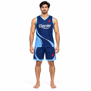 Ensemble de maillot et short de basket-ball pour hommes, respirant, léger, vêtements de sport athlétiques, pour entraînement d'équipe et matchs - Product Image 1