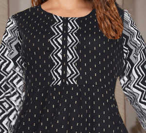 Venta al por Mayor de Kurtis Anarkali con Estampado Geométrico de Viscosa, Vestidos Étnicos Tradicionales Casuales de Verano, Ropa de Mujer Hecha con Materiales Reciclados - Product Image 3